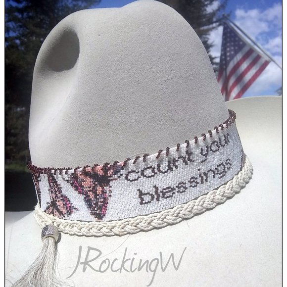 JRW Custom Cowboy Infinity Hat Band Butterflies